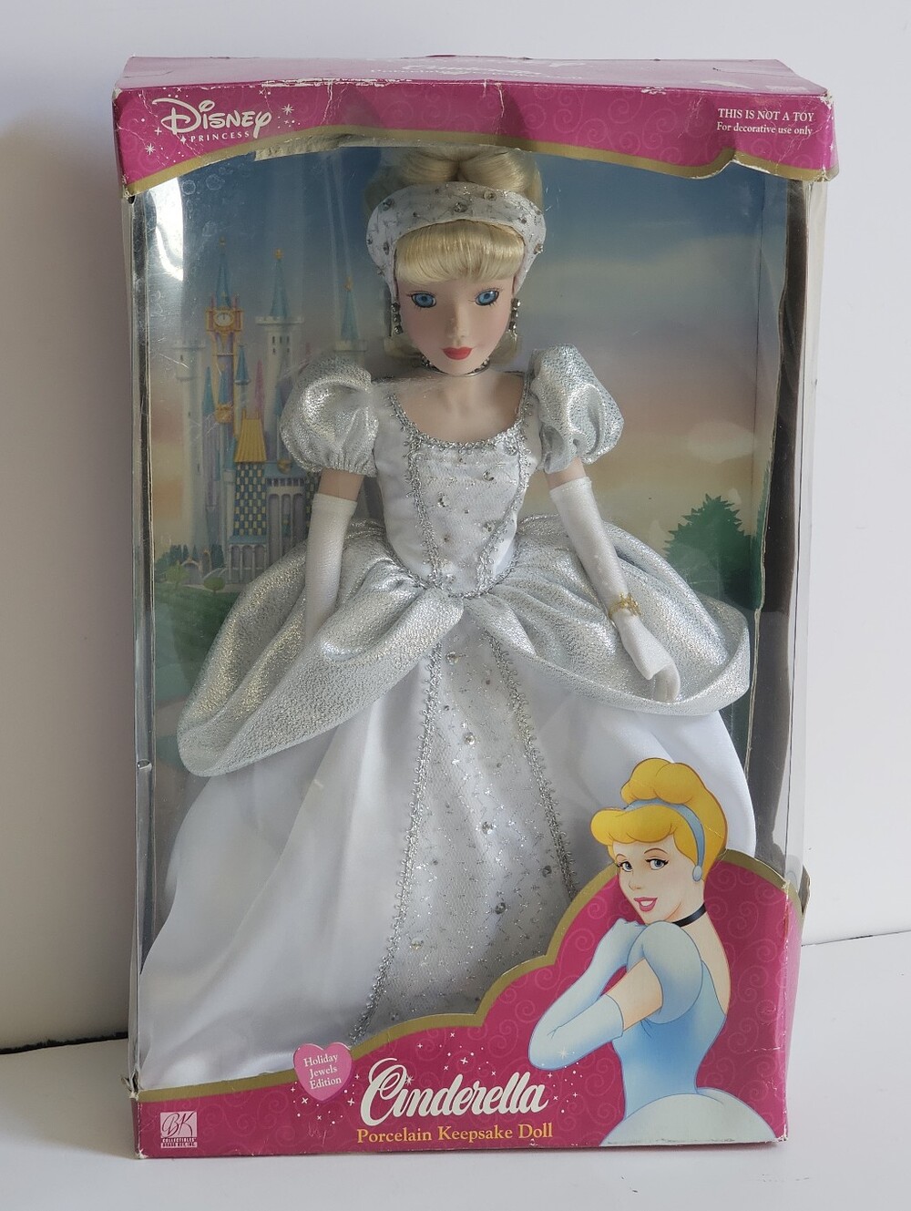 Disney Princess Cinderella Porcelain Keepsake Doll 16" Holiday Jewels Edition